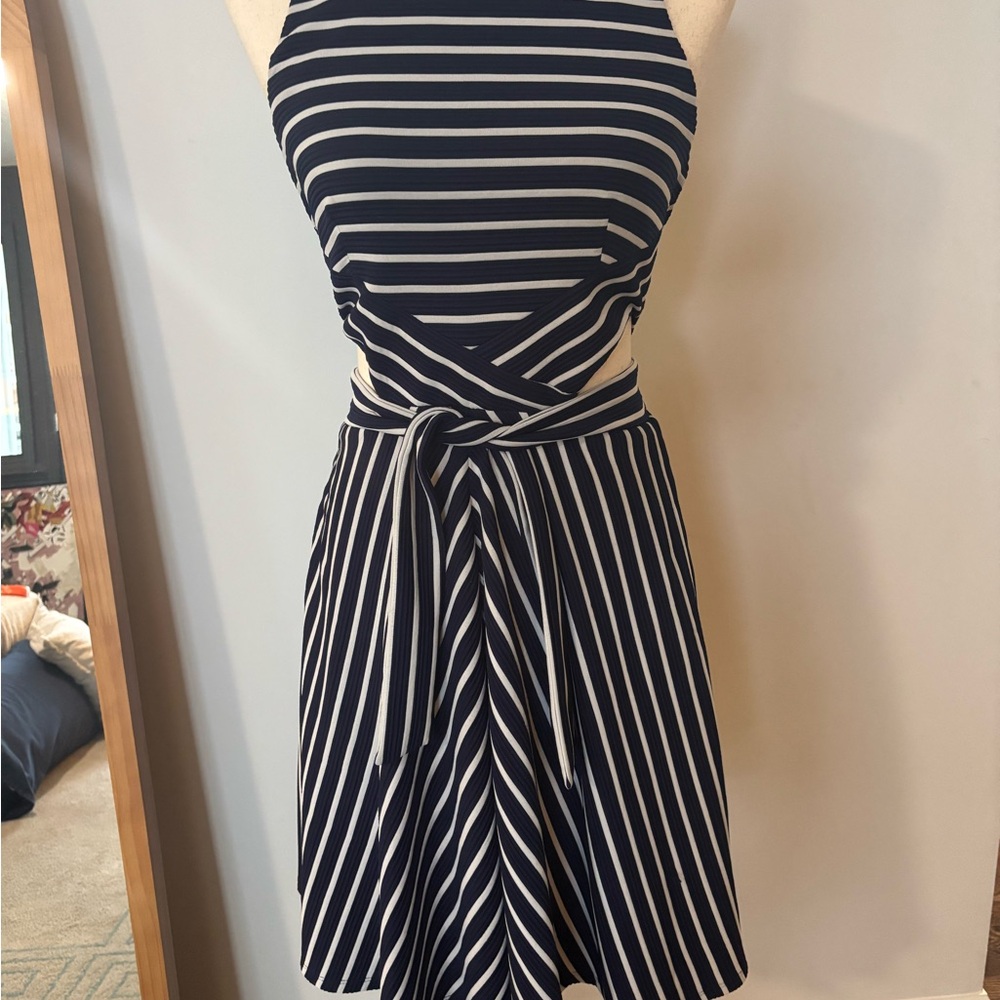 Hutch Blue and White Stripe Cut Out Dress from Anthropologie